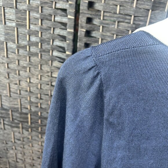 The Bubble Navy Blue Collared Lightweight Sweater Size Small - Picture 6 of 7